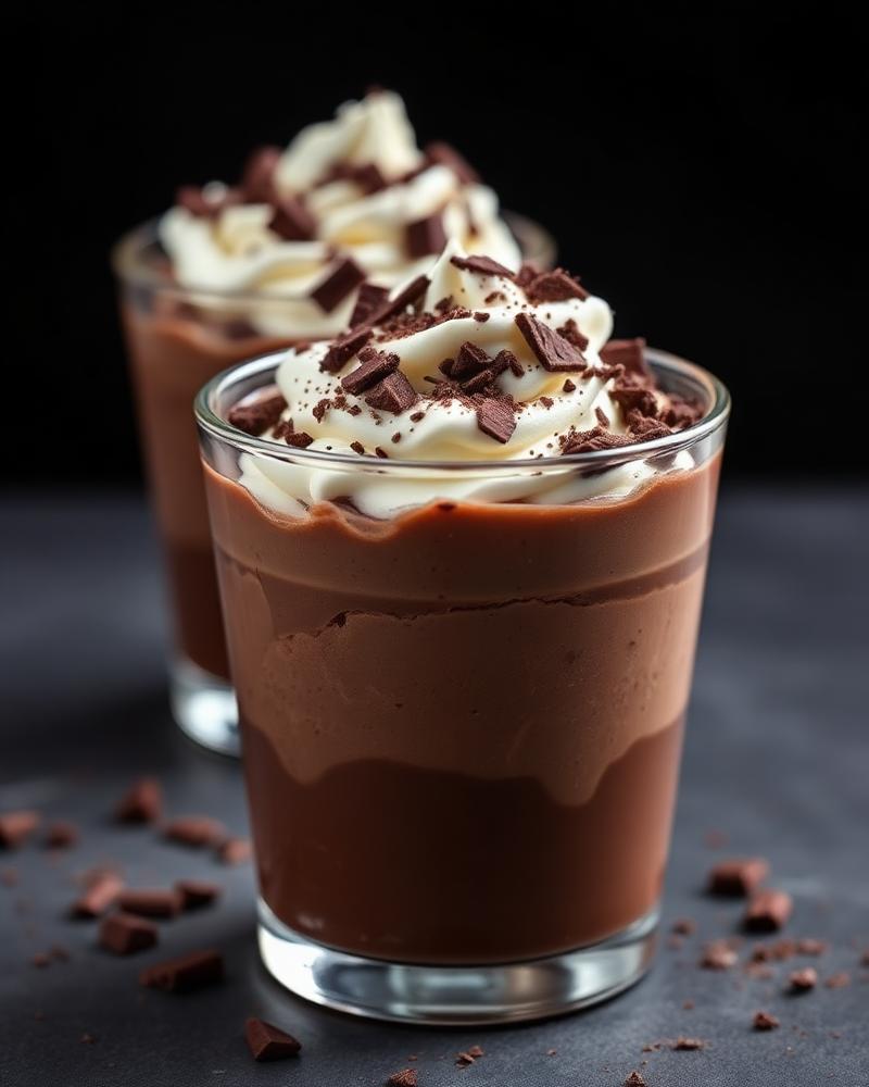 Postre de chocolate en vaso