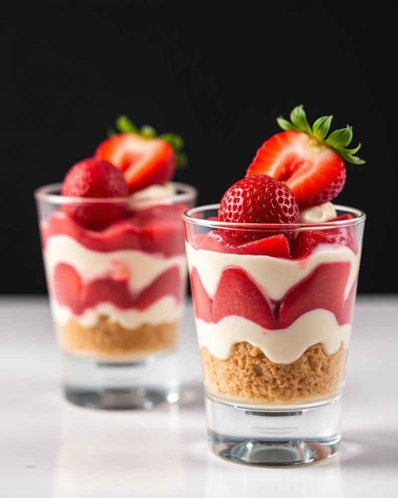 Fresas con crema en vaso